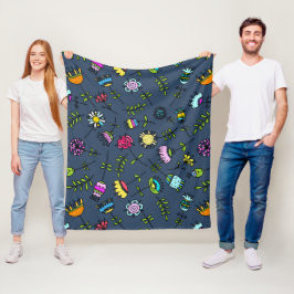 Fantastisch Bloemmotief Kunstontwerp Fleece Deken
