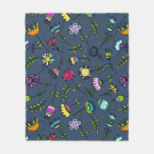 Fantastisch Bloemmotief Kunstontwerp Fleece Deken (Voorkant)
