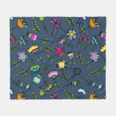 Fantastisch Bloemmotief Kunstontwerp Fleece Deken (Voorkant (Horizontaal))