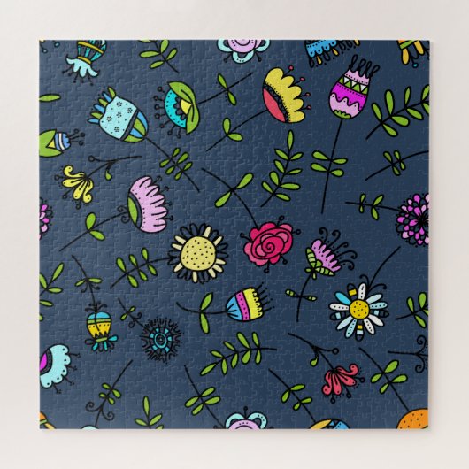 Fantastisch Bloempatroon Kunstontwerp Legpuzzel (Horizontaal)