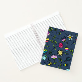 Fantastisch Bloempatroon Kunstontwerp Notitieboek