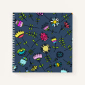 Fantastisch Bloempatroon Kunstontwerp Notitieboek (Voorkant)