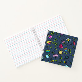 Fantastisch Bloempatroon Kunstontwerp Notitieboek