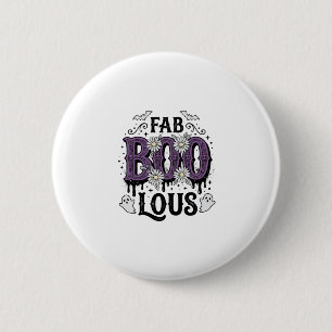 Fantastisch Boo Halloween Vintage Geest Shirt Ontw Ronde Button 5,7 Cm