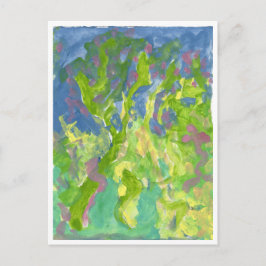 Fantastisch bos met paars briefkaart