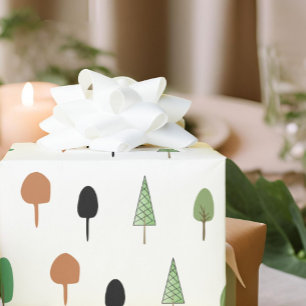 Fantastisch Bos Minimalistische Boom Patroon Cadeaupapier