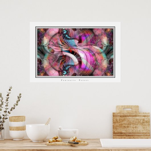 Fantastisch bos. poster (Keuken)