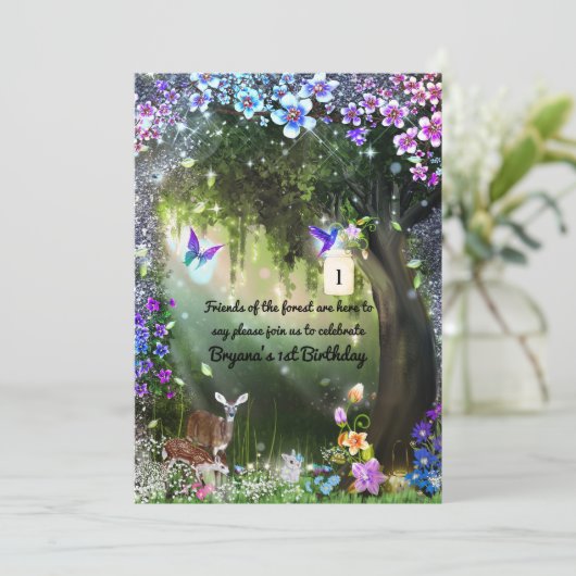 Fantastisch bosbeboste partij kaart (Staand voorkant)