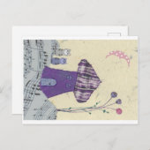 Fantastisch Briefkaart met Paarse paddenstoel (Voorkant / Achterkant)