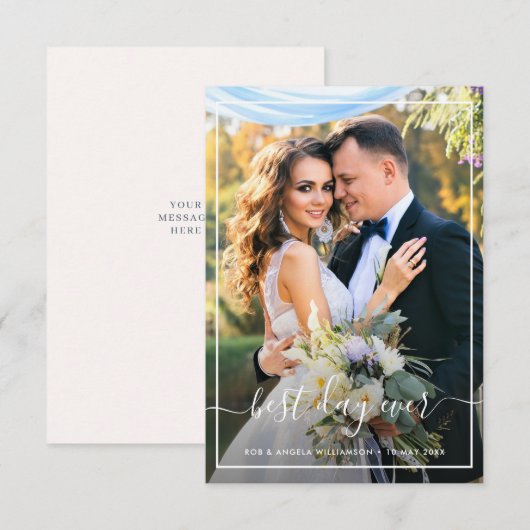 Fantastisch bruid en bruinfotoscript beklede bruil bedankkaart (Voorkant / Achterkant)