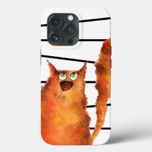 Fantastisch curieus katje op het patroon van strep Case-Mate iPhone case