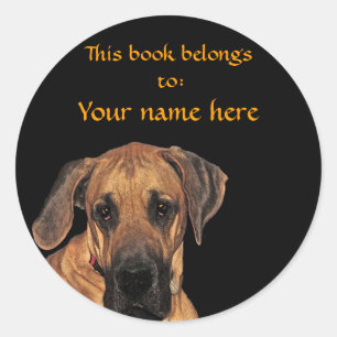Fantastisch Dane Gentle Giant Bookplaat Ronde Sticker