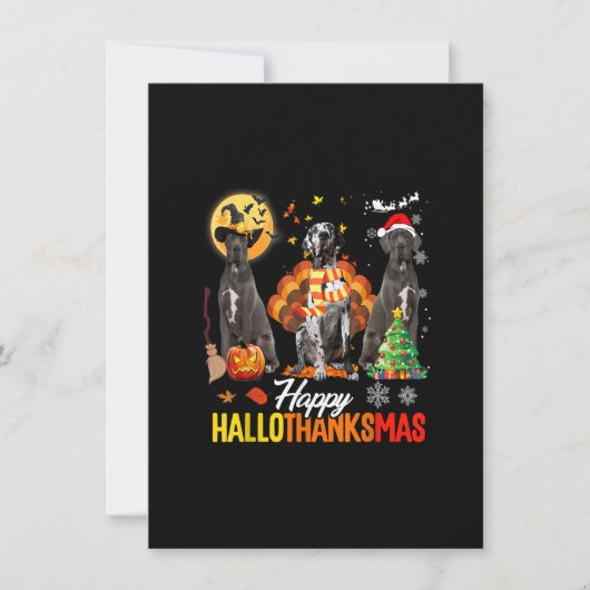 Fantastisch Dane Happy Hanksmas Halloween Thanksgi Kaart (Voorkant)