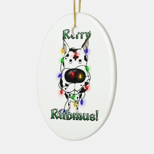 Fantastisch dansscherm - kerstverlichting keramisch ornament (Links)