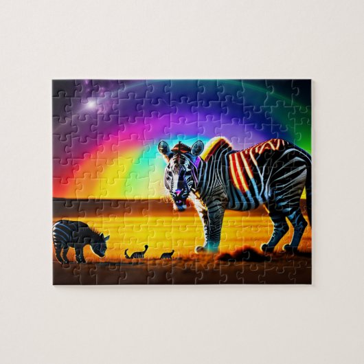 Fantastisch Dier Zebra Tijger Legpuzzel (Horizontaal)