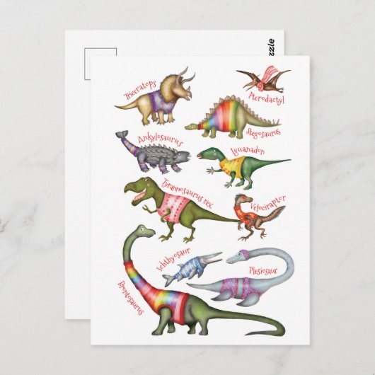 Fantastisch dinosaurus briefkaart (Voorkant / Achterkant)