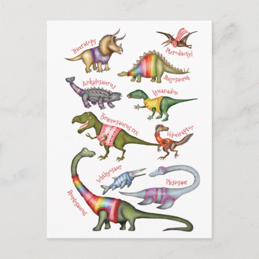Fantastisch dinosaurus briefkaart (Voorkant)