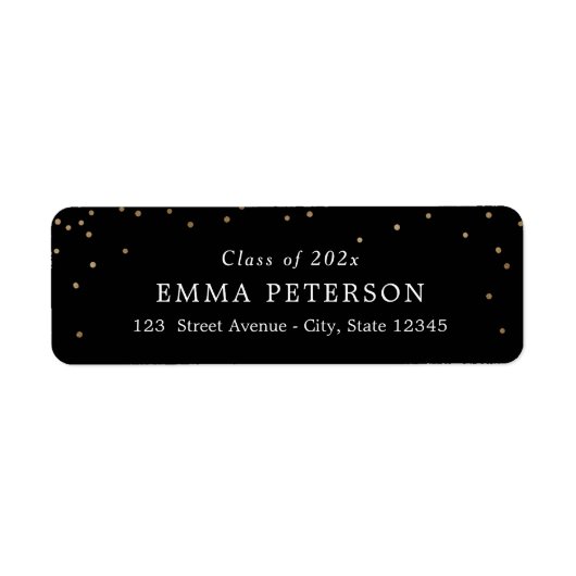 Fantastisch EDITABLE Afstuderen Adres Etiket (Voorkant)