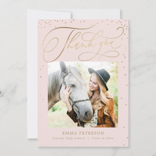 Fantastisch EDITABLE COLOR Afstuderen Dank u wel Bedankkaart (Voorkant)