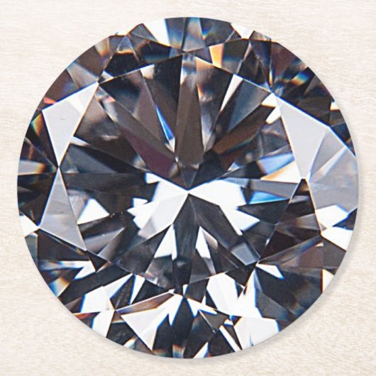Fantastisch Elegant Diamond Afbeelding Ronde Kartonnen Onderzetter (Voorkant)