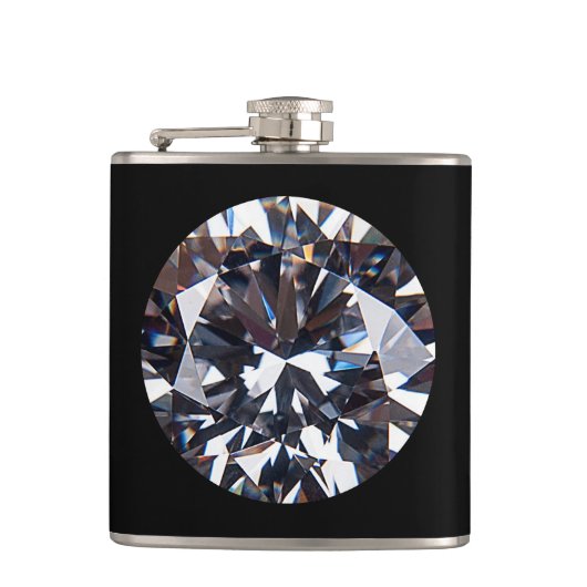 Fantastisch Elegant Diamond Gem-Afbeelding Heupfles (Voorkant)
