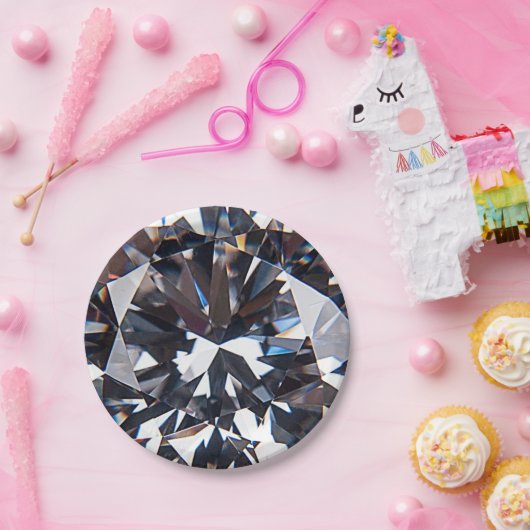 Fantastisch Elegant Diamond Gem-Afbeelding Papieren Bordje (Feest)
