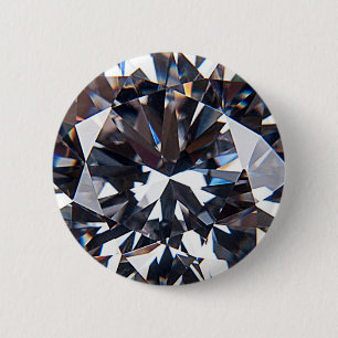 Fantastisch Elegant Diamond Gem-Afbeelding Ronde Button 5,7 Cm