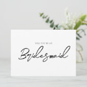 Fantastisch Elegant Minimale Bridesmaid-voorstel Kaart (Staand voorkant)