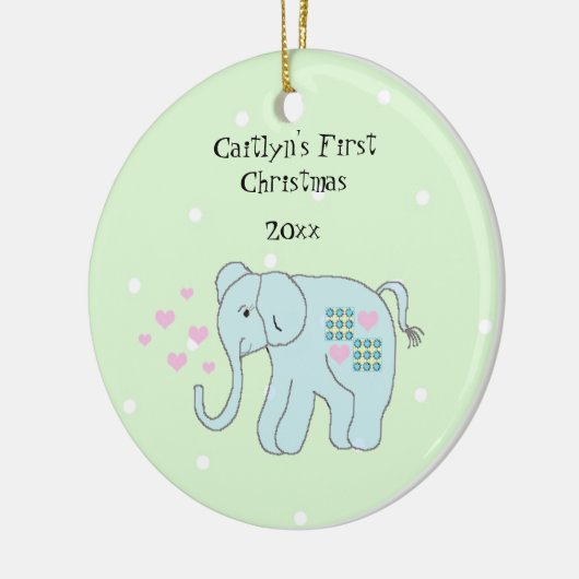 Fantastisch Elephant Baby's eerste Kerstmis Keramisch Ornament (Links)