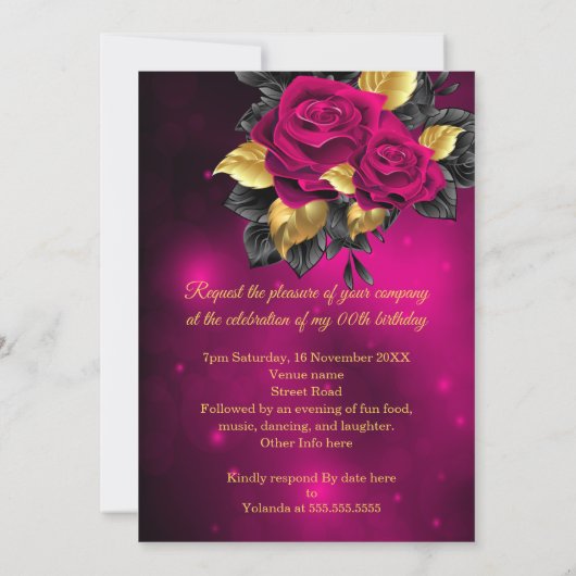 Fantastisch elke zondag donkerroze roze roodbruin kaart (Achterkant)