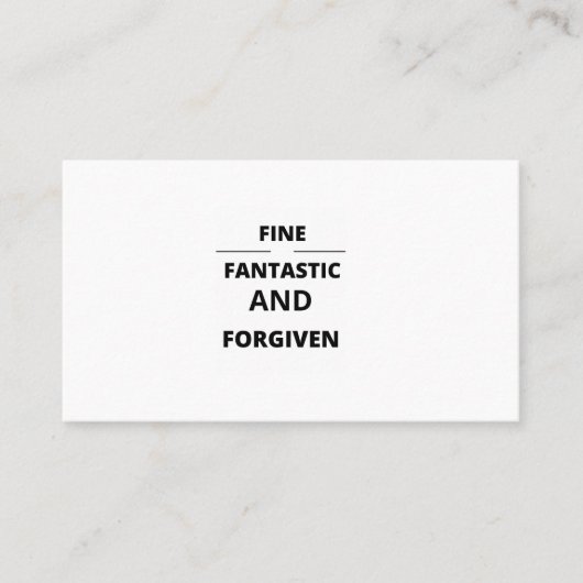 FANTASTISCH EN FORGIVER VISITEKAARTJE (Voorkant)