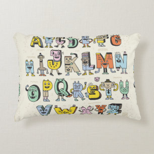 Fantastisch Funny Alphabet. Wacky Doodle Letters D Accent Kussen