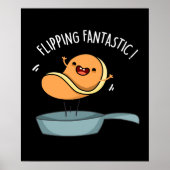 Fantastisch Funny Pancake Pun Dark BG Poster (Voorkant)