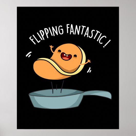 Fantastisch Funny Pancake Pun Dark BG Poster (Voorkant)