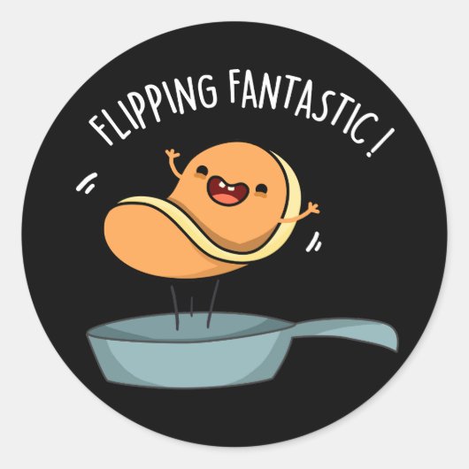 Fantastisch Funny Pancake Pun Dark BG Ronde Sticker (Voorkant)