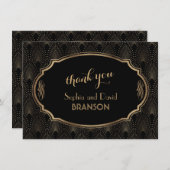 Fantastisch Gatsby Art Deco Wedding DANK JE Bedankkaart (Voorkant / Achterkant)