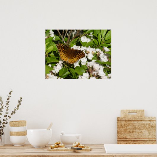 Fantastisch gebogen koninklijk konvooi op Mountain Poster (Keuken)