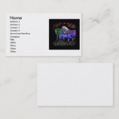 Fantastisch gekleurd paardenontwerp, zwarte rug visitekaartje (Voorkant / Achterkant)