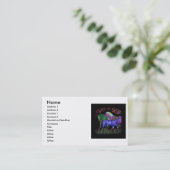 Fantastisch gekleurd paardenontwerp, zwarte rug visitekaartje (Staand voorkant)