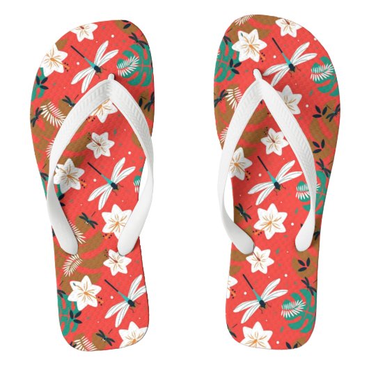 Fantastisch gekleurde bloemen teenslippers (Voetbed)