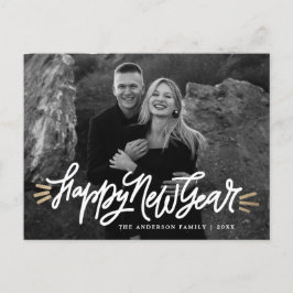Fantastisch Gelukkig Nieuwjaar Script Foto Feestdagenkaart