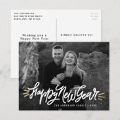 Fantastisch Gelukkig Nieuwjaar Script Foto Feestdagenkaart (Voorkant / Achterkant)