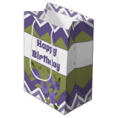 Fantastisch gepatterde Happy Birthday Gift Bag Medium Cadeauzakje (Voorkant Gekanteld)