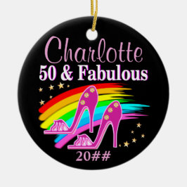 FANTASTISCH GEPERSONALISEERD 50STE VERJAARDAG ORNA KERAMISCH ORNAMENT