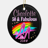 FANTASTISCH GEPERSONALISEERD 50STE VERJAARDAG ORNA KERAMISCH ORNAMENT (Links)