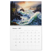 Fantastisch geschilderde kust afbeeldingen kalender (Feb 2027)