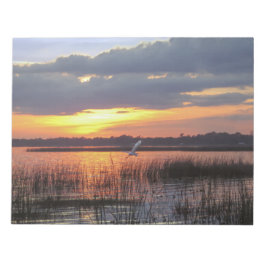 Fantastisch geten bij de tropische zonsondergang notitieblok