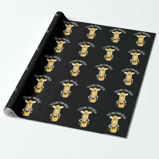 Fantastisch gevoel Grappig Fan Pun Dark BG Cadeaupapier (Uitgerold)