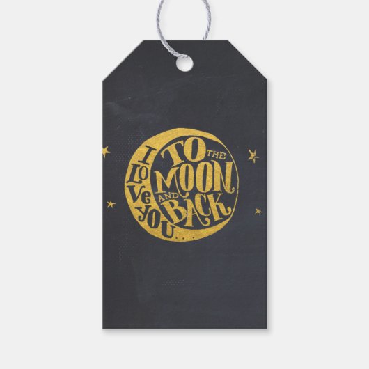 Fantastisch Gezegde met Gold Moon Black Terug Cadeaulabel (Voorkant)