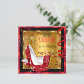 Fantastisch Glitter Red op hoge hoogte Gold-dag Kaart (Staand voorkant)